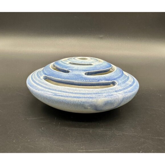 Vintage Art Pottery Flower Frog Arranger JC Dryden Signed MCM Hot Springs Ark - Picture 2 of 10